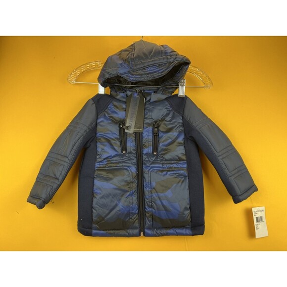 Urban Republic Outerwear Scuba Jacket Toddler 3T Navy Blue Hooded Zip Up NWT - Picture 3 of 11